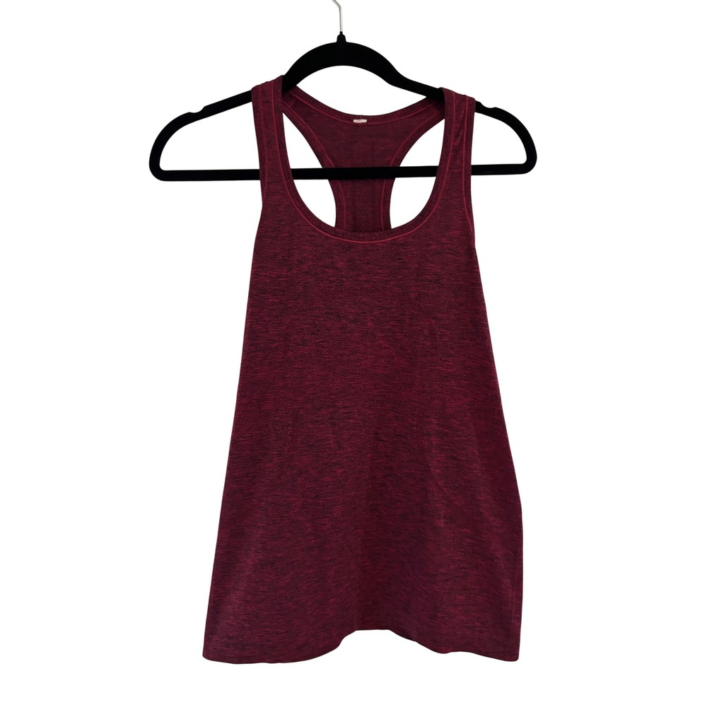 Lululemon Swiftly Tech Racerback Tank Top Burgundy Heathered Red Womens Size 8